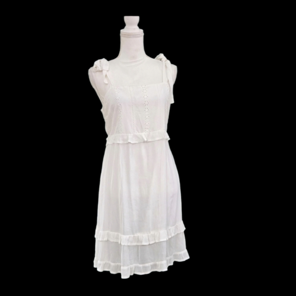 LIVE TO BE SPOILE Chic White Ruffle Mini Dress